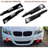 GLOSS BLACK Front Bumper Side Splitter Cover Fog Lamp Intake Spoiler Lip For BMW E90 3 Series 320i 330i M-Tech LCI 2009-2012