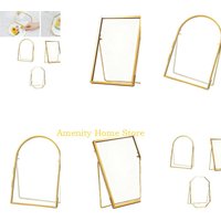 F26C Elegant Pressed Flowers Tabletop Frame Clear Double Glass Floating Picture Photo Frame For Customizable Displays