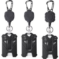 Retractable Badge Holder Heavy Duty Carabiner Keychain ID Card Holder with Retractable Badge Reel