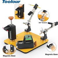 Toolour Soldering Helping Hands Magnetic Metal Flexible Arms Third Hand Tool Adjustable PCB Holder for Electronics Repair