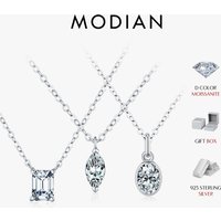 MODIAN 6 Styles D Color Geometric Moissanite Necklaces 925 Sterling Silver Dazzling Pendant Necklace For Women Fine Jewelry
