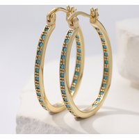 Vintage Synthetic Turquoise Hoop Earrings For Women Delicate Daily Commute Big Circle Earrings Party Dating Wedding Jewelry