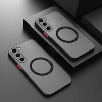 Luxury for Magsafe Wireless Charge Case For Samsung Galaxy S20 S21 S22 S23 FE S24 S25 Plus S25 Ultra Shockproof Matte Clear Case