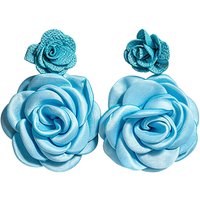 1 Pair Multi-Color Flower Stud Earrings Large Fabric Floral Earring Drop Earrings Gentle Fresh Simulated Floral Earrings