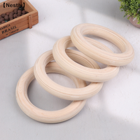 1Pairs Wooden Ring Crossfit Gymnastics Rings Gym Shoulder Strength Home Fitness Training Physical Exercise Ring〔Nest〕