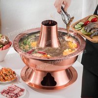 Traditional Beijing Style Solid Copper Hot Pot - Charcoal & Electric Dual Heating (Indoor/Outdoor)