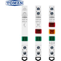 TOMZN Signal Indicator Light 1/2/3 LED 230V AC/DC 9mm Ultra-thin Type Red Yellow Green Din Rail Hospital Factory School