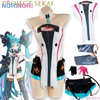 Project Sekai Racing Cosplay Costume Set Full Outfit Anime Female Cute Short Dress Costume Mikkuu Cosplay Uniform Halloween