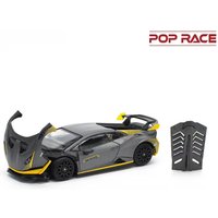 POPRACE 1:64 HURACAN STO Matte Grey Alloy Car Model