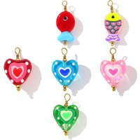 3pcs/Lot Stainless Steel Twisted Wire Lampwork Glass Charms Heart Fish Pendants for DIY Fashion Jewelry Making Wholesale