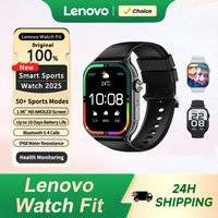 Lenovo New Watch Fit 1.96" AMOLED Display Smart Watch For Apple Bluetooth Call Health and Fitness Tracking For Android IOS