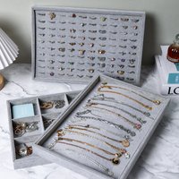 Velvet Jewelry Display Tray Jewellery Holder Bracelet Ring Earrings Necklace Pendant Organizer Storage Box Organizator Trays