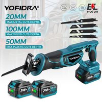 YOFIDRA 3000W Bürstenlose Säbelsäge, kabellose Säbelsäge, tragbares Werkzeug zum Schneiden von Metall, Holz und Rohren für Makita 21V Akku.