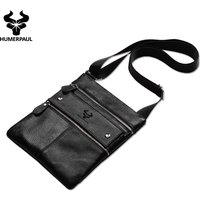 HUMERPAUL Genuine Leather Men's Crossbody Bags Large Capacity Shoulder Sling Bag Multifunction Short Travel Messenger Pack