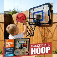 Basketball Hoop Wall Mounted, Over Door Indoor Outdoor Hoop Set with Ball for Kids Adults Home Office Training Game