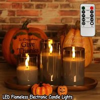 LED Lights for Home Electronic Candle LED Candle Decor Clear Acrylic Candle Full Set Remote Control Timer for Christmas Wedding