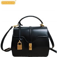 Fashion Women Small Casual Totes Handbag Lock Hasp Flap Shoulder Bag Ladies High Quality Cow Split Leather Shoulder Bags Pouch