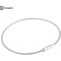 ▶10Pcs 1.5x100/150/200mm Metal Wire Cable Loop Screw Lock Gadget Ring Key Holder Keyring Keychain Tag Rope Jewelry Findings