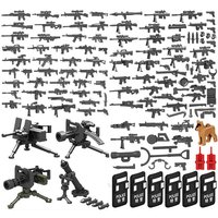 25/50/100Pcs Militär Waffen SWAT Pistole Kanone Soldat Armee Polizei Hut Bausteine Figur Zubehör Modell ziegel DIY Spielzeug