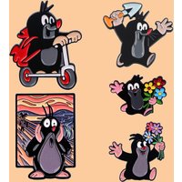 Funny Cartoon Mole Cute Lapel Pins Enamel Pin for Backpacks Briefcase Badges Brooch for Clothes Accessories Fashion Gifts