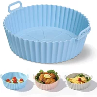 Silicone Air Fryers Oven Baking Tray Pizza Fried Chicken Airfryer Silicone Basket Reusable Airfryer Pan Liner Accessories