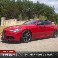 For Alfa Romeo Giulia Base Sport Sedan 2015-2022 Car Under Door Rocker Panels Valance Extension Lip FRP/Carbon Fiber Side Skirts
