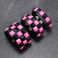 Punk 3Pcs/Set Bicolor Bangles Unisex 2-speed Adjustable Detachable Cool Riding Wide Bracelet Couple Party Wrist Jewelry Pulseira