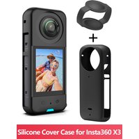Silicone Protective Case + Lens Cover + Anti-Lost Lanyard for Insta360 X3 360° Action Camera Full Protection Kit