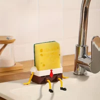 1pc Cartoon Sponge Drain Rack - Creative Sink Organizer Basket for Bathroom, Kitchen, and Coffee Bar Accessories