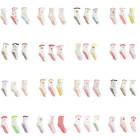 European sizes 36-43, 3 Pairs of Heart-Shaped Lace Embroidered Yoga Socks, Mid-Calf Length, for Women