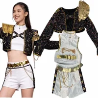 2026 New Black Color Gold Cosplay Costume kids Cool Suit Halloween Party Role Playing Outfit