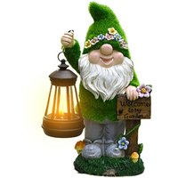 Solar Gnomes Decor For Outside Cute Solar Garden Gnomes With Lantern Outside Sculptures & Statues For Home Inside Kids Family