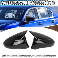 Pair Car Side Rearview Wing Mirror Cover Cap For Lexus IS200/250/300/350 2014-2020 All Models Only Fits Left Hand Drive Model