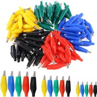 20pcs 5 Colors Alligator Clips 28mm 35mm 45mm Crocodile Electrical Test Clamps Jumper Helper with Protective Insulation Cover