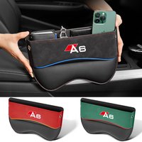 For Audi A6 Car Seat Storage Box Car Seat Gap Organizer Seat Side Bag Reserved Charging Cable Hole Car Accessories