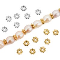 40pcs/lot 3 4 5 6mm Stainless Steel Daisy Snowflake Spacer Beads Flower Loose Bead Cap for DIY Necklace Bracelets Jewelry Making