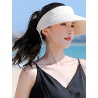 AliExpress NONE Women Summer Sun Hat Casual Foldable Wide Brim Detachable Empty Top Ponytail Cap Adjustable UV Protection Sun Hat Cycling Caps