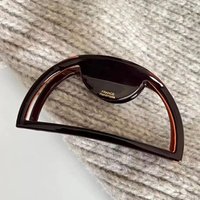 1PC Vintage French Handmade Hair Claw Clip,Brown Acrylic Hair Grip With Red Decor, Elegant Retro-Style Hair Accessory For Women