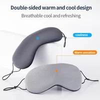 Sleep Mask Warm Cold Dual-Use Soft Silk Eye Mask Night Blackout Blindfold Eye Shade with Adjustable Elastic Strap Travel Shade