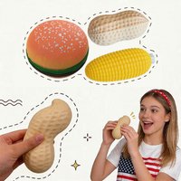 Soft Simulation Corn Peanut Hamburger Anti Stress Squishy Fidget Toys Venting Balls Slow Rebound Decompression Squeeze Toy Gifts