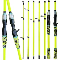 1.8/2.1m Casting Spinning Lure Fishing Rod UltraLight Carbon Travel Baitcasting Pole 4/5 Sections with EVA Handle for All Waters