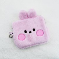 BT21 furry wallet, capable of holding many items such as keys, cards, change etc. It has a hook that can be attached to the bag.