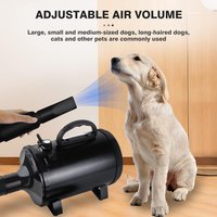 BRIEFNESS Pet Dryer with Heated Dog Grooming Blower with 3 Nozzles Small/Medium/Large Dog Pet Blower Black