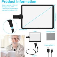 5X Adjustable Brightness LED Magnifier with Neck Strap Hands-Free Design for Book Reading Electronic Repair and Crafts