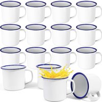 4 oz Enamel Camping Coffee Mugs Mini Metal Mug with Handle Small White Enamel Mug Vintage Round Tea Cup Portable Drinking Cups