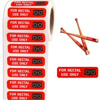 500Pcs 0.39*1.5in Red “For Rectal Use Only” Waterproof Prank Marking Decorative Label Stickers