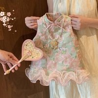 Baby Girl Cheongsam Dress Autumn/Winter Children's Retro Buckle Tank Top Dress Tang Dress 90-140cm