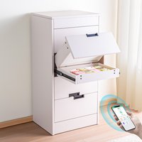 Laminated hidden compartment, chest of drawers, locker, drawer-type storage cabinet, living room against the wall, bedside table
