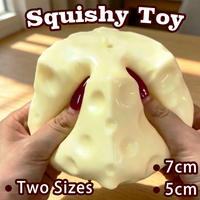Two Sizes Cheese Cube Stress Ball Cheese Shapeable Squeeze Ball Non-Bounce Fidget Toy ASMR Sensory Anti-Stress Festival Gift