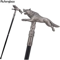 Silver Wolf Running Walking Cane Fashion Colorful Costume Prop Stylish Cane Aesthetic Decorative Stick, Theatrical Prop 91cm
